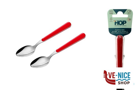 acciaio BISTROT ROSSO-CAVALLOTTO 2 CUCCHIAINI CAFFE LD14104R2CF LINEE DESIGN E PRODUCTION SRL