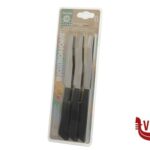 coltelli BIVALVA - CONFEZIONE 6 COLTELLI TAVOLA CM 11 MANICO NERO COLTELLERIE INOX BONOMI