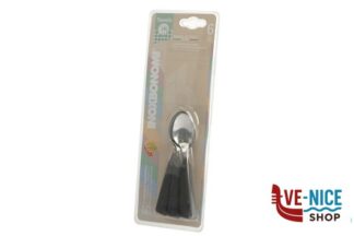 cucchiaini BIVALVA - CONFEZIONE 6 CUCCHIAINI CAFFE MANICO NERO COLTELLERIE INOX BONOMI