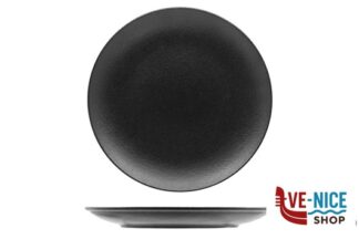 piano BLACK DAZZLE- PIATTO PIANO CM 27 COUPE SENZA BORDO- ALLUMINA ARIANE FINE PORCELAIN