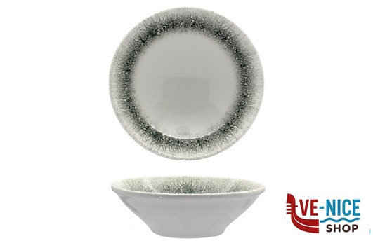 insalat zuppiere sals antipast BLACK ICE - INSALATIERA CM 20 H.6,4 CC850 IN PORCELLANA ALLUMINICA KUTAHYA SERAMIK