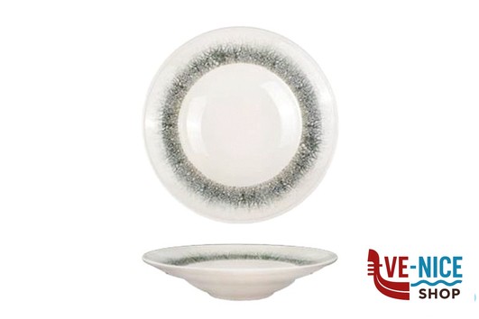 fondo BLACK ICE - PASTA BOWL CM 27 H.5,2 CC400 IN PORCELLANA ALLUMINICA KUTAHYA SERAMIK