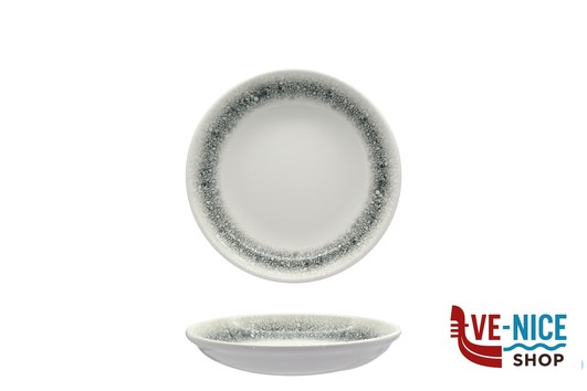 fondo BLACK ICE - PIATTO FONDO CM 21 H.3,8 CC650 IN PORCELLANA ALLUMINICA KUTAHYA SERAMIK