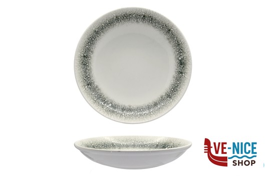 fondo BLACK ICE - PIATTO FONDO CM 26 H.2,35 CC1100 IN PORCELLANA ALLUMINICA KUTAHYA SERAMIK