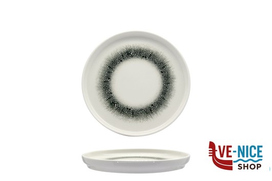 piano BLACK ICE - PIATTO PIANO NORDIC CM 19 H.2,2 IN PORCELLANA ALLUMINICA KUTAHYA SERAMIK