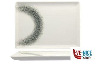 piano BLACK ICE - PIATTO RETTANGOLARE CM30X22 H.2,72 IN PORCELLANA ALLUMINICA KUTAHYA SERAMIK