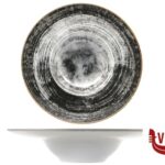 porcellana BLACK ROUND PASTA BOWL NAPOLI DECORATO CM.27,5  04Z07488 SATURNIA