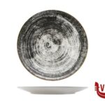 porcellana BLACK ROUND-PIATTO PIANO SIVIGLIA DECORATO CM.26 SATURNIA