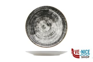 porcellana BLACK ROUND-PIATTO PIANO SIVIGLIA DECORATO CM.26 SATURNIA