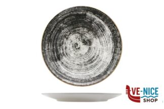 porcellana BLACK ROUND-PIATTO PIANO SIVIGLIA DECORATO CM.28 SATURNIA