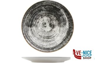 porcellana BLACK ROUND-PIATTO ROTONDO PORTATA SIVIGLIA DECORATO CM.31 SATURNIA