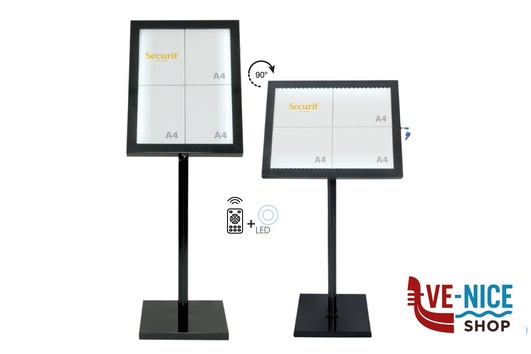 0 ESPOSITORE BLACK STAR A LED LA CONFEZIONE COMPRENDE ESPOSITORE COMPLETO (ASSE BACHECA) 2 CHIAVI PER CHIUSURA E 5 METRI DI CAVO COMPRESI. SECURIT