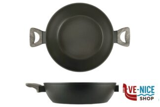 alluminio BLACKFIRE-TEGAME 2 MANICI CM.28 ANTIADERENTE ANCHE PER INDUZIONE IMPORT COTTURA