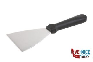 0 BLUE-SPATOLA TRIANGOLARE RIGIDA CM.11X10 LUNGHEZZA TOT. CM.25 LAMA IN ACCIAIO INOX, MANICO POLIPROPILENE NERO ANTISCIVOLO 88929 APS ASSHEUER POTT GMBH E CO KG