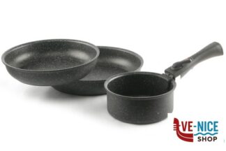 padelle/wok BOLZANO - SET 4 PEZZI 2 PADELLE CM 24-28 - 1 CASSERUOLA CM 16 CON MANICO ANTIADERENTE PER INDUZIONE BALLARINI PAOLO