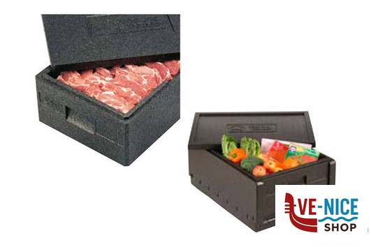 contenitori BOX EPP (POLIPROPILENE ESPANSO) GASTRONORM 1.1 GASTROSTAR LINE LT. 49 MISURE ESTERNE CM 60X40 H 33 - INTERNE CM 53,5X34 H 27 THERMOHAUSER