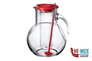 vetro CARAFFA KUFRA LT.2 ROSSO CON PORTAGHIACCIO E MISCELATORE 1.35729.MR9 BORMIOLI ROCCO