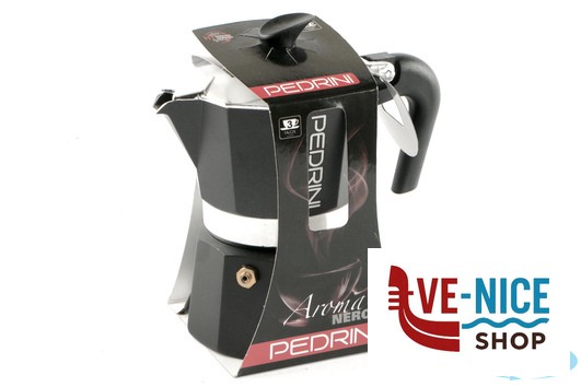 alluminio CAFFETTIERA PER 3 TAZZE COLORI ANTRACITE 9113 PEDRINI - immagine 2