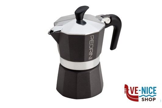 alluminio CAFFETTIERA PER 3 TAZZE COLORI ANTRACITE 9113 PEDRINI