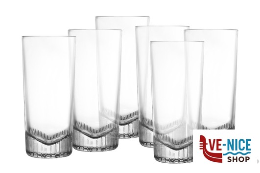 bicchieri bibita CALDERA - CONFEZIONE 6 BICCHIERI HIGHBALL CL.45 H.17 NUDE PASABAHCE