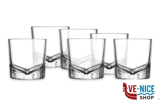 bicchiere liquore CALDERA - CONFEZIONE 6 BICCHIERI WHISKY CL.27 H8,4 NUDE PASABAHCE