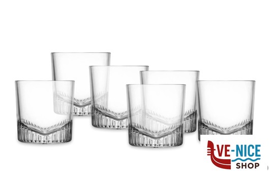bicchiere liquore CALDERA - CONFEZIONE 6 BICCHIERI WHISKY CL.32,5 H.9 NUDE PASABAHCE