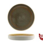 porcellana CALDERA YELLOW KADEN-PIATTO PIANO IMPILABILE BORDO ALTO CM 28 PT SANGO CERAMICS