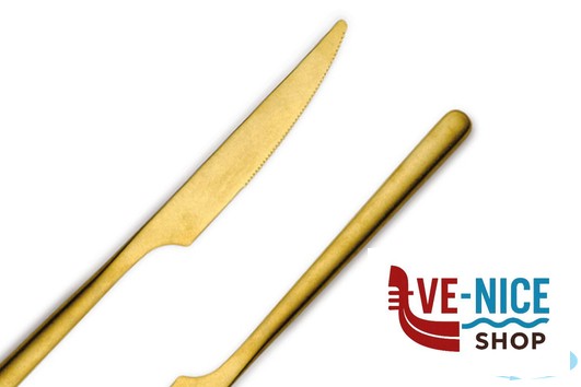 acciaio CANADA VINTAGE ORO COLTELLO TAVOLA 1252 COMAS - immagine 3