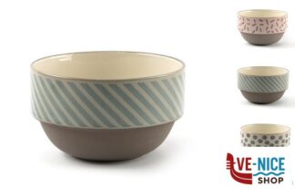 ceramica CANDY-BOLO COLAZIONE SENZA PIATTO STONEWARE DECORI ASSORTITI SB13030 IMPORT TAVOLA