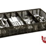 0 CESTELLO PORTAPOSATE POLIPROPILENE-METALLO 4 SCOMPARTI GN 1.1 CM.53X32,5XH.9 MARRONE-NERO 11966 APS  ASSHEUER POTT GMBH E CO KG