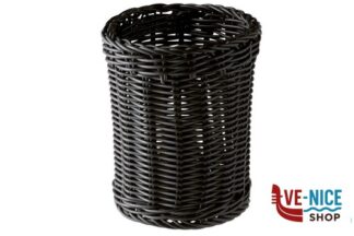 0 ECONOMIC-CESTINO POSATE E PORTAGRISSINI IN FILO DI POLIPROPILENE CM.12 X H.15 NERO 40007 APS ASSHEUER POTT GMBH E CO KG