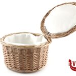 alzate CESTINO TONDO PORTAUOVA (CIRCA 20 PEZZI) LEGNO E TESSUTO INTERNO CM.26 H.17. 30299 APS  ASSHEUER POTT GMBH E CO KG