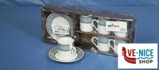 tazze da caffe' CONFEZIONE 6 TAZZA CAFFE CON PIATTO FASCIA MARCHIO TAZZAME LA GRIFFE