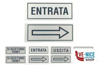 segnaletiche CONFEZIONE 2 TARGHE ADESIVE STAMPATE CM 15X6 DICITURE VARIE EUROTARGHE SNC DI POZZAGLIO ANTONIO E C.