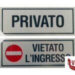 segnaletiche CONFEZIONE 2 TARGHE ADESIVE STAMPATE CM 15X6 PRIVATO-VIETATO INGRESSO EUROTARGHE SNC DI POZZAGLIO ANTONIO E C.