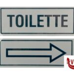 CONFEZIONE 2 TARGHE ADESIVE STAMPATE CM 15X6 TOILETTE-FRECCIA EUROTARGHE SNC DI POZZAGLIO ANTONIO E C. segnaletiche 1 pezzi