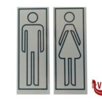 segnaletiche CONFEZIONE 2 TARGHE ADESIVE STAMPATE CM 15X6 UOMO-DONNA EUROTARGHE SNC DI POZZAGLIO ANTONIO E C.