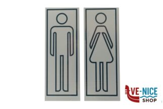 segnaletiche CONFEZIONE 2 TARGHE ADESIVE STAMPATE CM 15X6 UOMO-DONNA EUROTARGHE SNC DI POZZAGLIO ANTONIO E C.