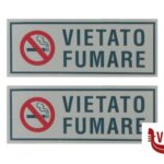 segnaletiche CONFEZIONE 2 TARGHE ADESIVE STAMPATE CM 15X6 VIETATO FUMARE CON SIMBOLO EUROTARGHE SNC DI POZZAGLIO ANTONIO E C.
