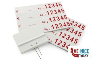 segnaletiche CONFEZIONE 20 SEGNAPREZZI ALIMENTARI CON 2 PUNTE IN ACCIAIO INOX EUROTARGHE SNC DI POZZAGLIO ANTONIO E C.