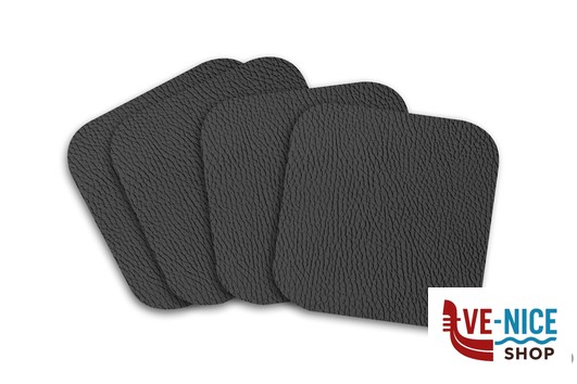 tovagliette/tovaglioli CONFEZIONE 4 SOTTOBICCHIERI IN ECOCUOIO RIGENERATO QUADRATI CM.11X11 NERO IMPORT PROFESSIONAL