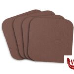 tovagliette/tovaglioli CONFEZIONE 4 SOTTOBICCHIERI IN ECOCUOIO RIGENERATO QUADRATI CM.11X11 TABACCO IMPORT PROFESSIONAL