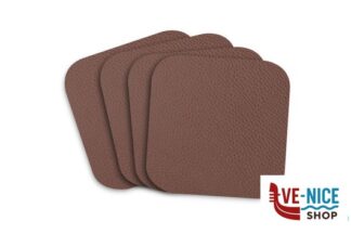 tovagliette/tovaglioli CONFEZIONE 4 SOTTOBICCHIERI IN ECOCUOIO RIGENERATO QUADRATI CM.11X11 TABACCO IMPORT PROFESSIONAL