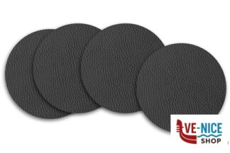 tovagliette/tovaglioli CONFEZIONE 4 SOTTOBICCHIERI IN ECOCUOIO RIGENERATO TONDO CM.11 NERO IMPORT PROFESSIONAL