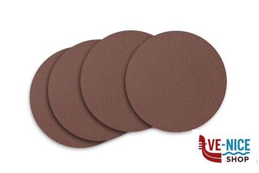 tovagliette/tovaglioli CONFEZIONE 4 SOTTOBICCHIERI IN ECOCUOIO RIGENERATO TONDO CM.11 TABACCO IMPORT PROFESSIONAL