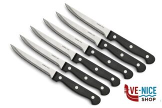 posate CHULETEROS - CONFEZIONE 6 COLTELLI BISTECCA LAMA SEGHETTATA COMAS