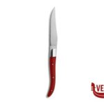 acciaio CHULETEROS HQ COLTELLO STEAK LAMA MICROSEGHETTATA ACR MANICO RED 7443 COMAS