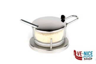 formaggera CLASSIC-FORMAGGIERA INOX-VETRO CM 10,5 H. 7 CM ACCIAIO INOX 18/8 CON CUCCHIAIO APS ASSHEUER POTT GMBH E CO KG