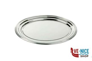 sottopiatti/vassoi CLASSIC-VASSOIO OVALE CM 46X34 METALLO CROMATO CON DECORAZIONE LINEA, BORDO ARROTONDATO 00398 APS ASSHEUER POTT GMBH E CO KG