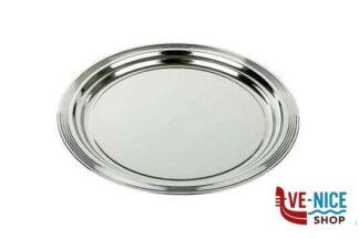 sottopiatti/vassoi CLASSIC-VASSOIO TONDO CM 35 METALLO CROMATO CON DECORAZIONE LINEA, BORDO ARROTONDATO 00396 APS ASSHEUER POTT GMBH E CO KG